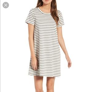 ISO madewell striped retreat dress grey/black m